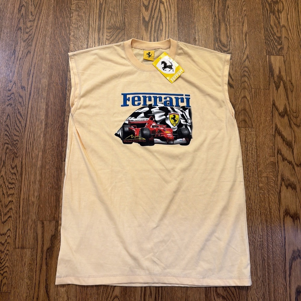 Vintage 1995 Michael Schumacher F1 Ferrari Racing Sleeveless T-shirt Med NWT